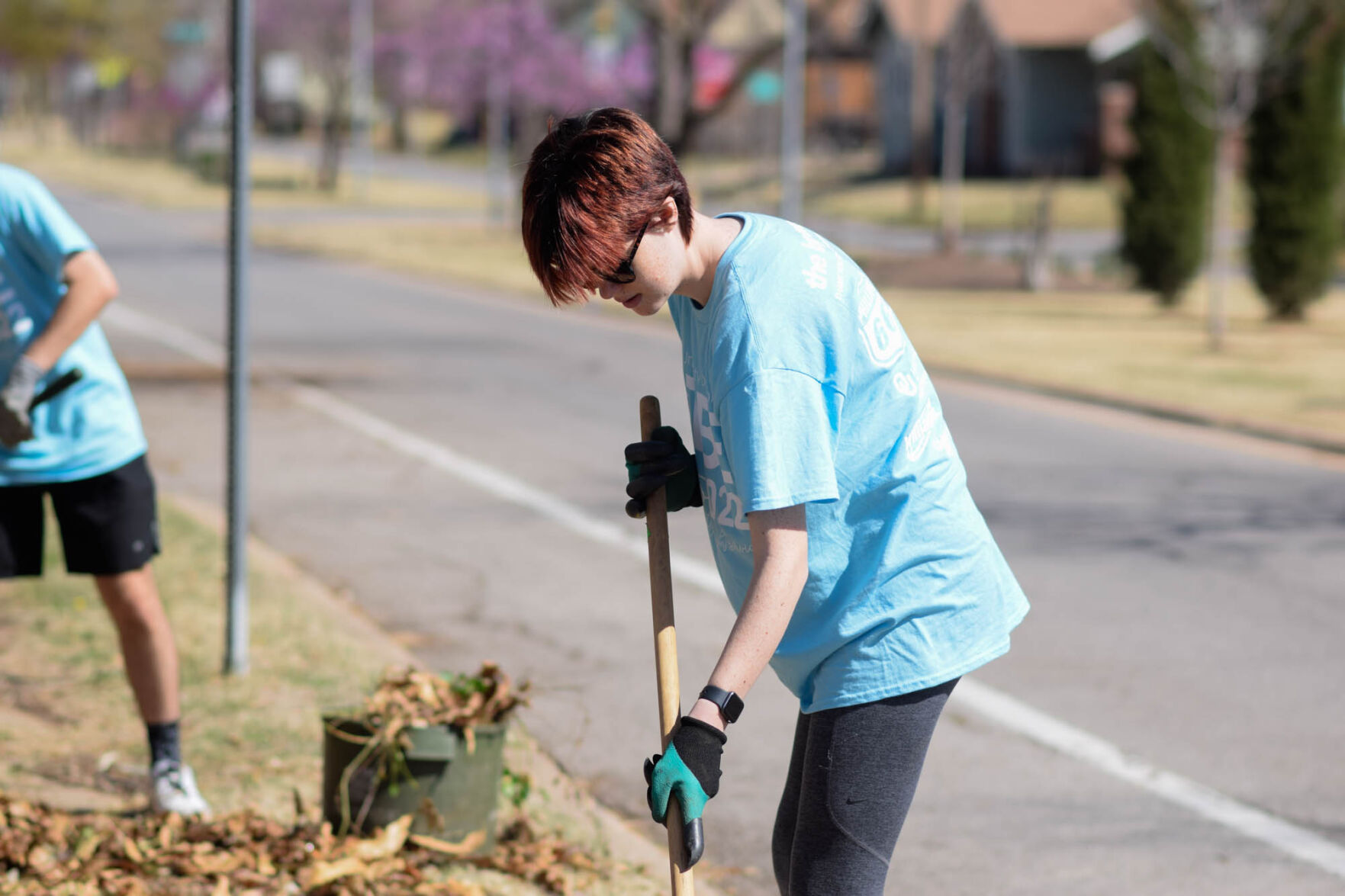 Raking leaves